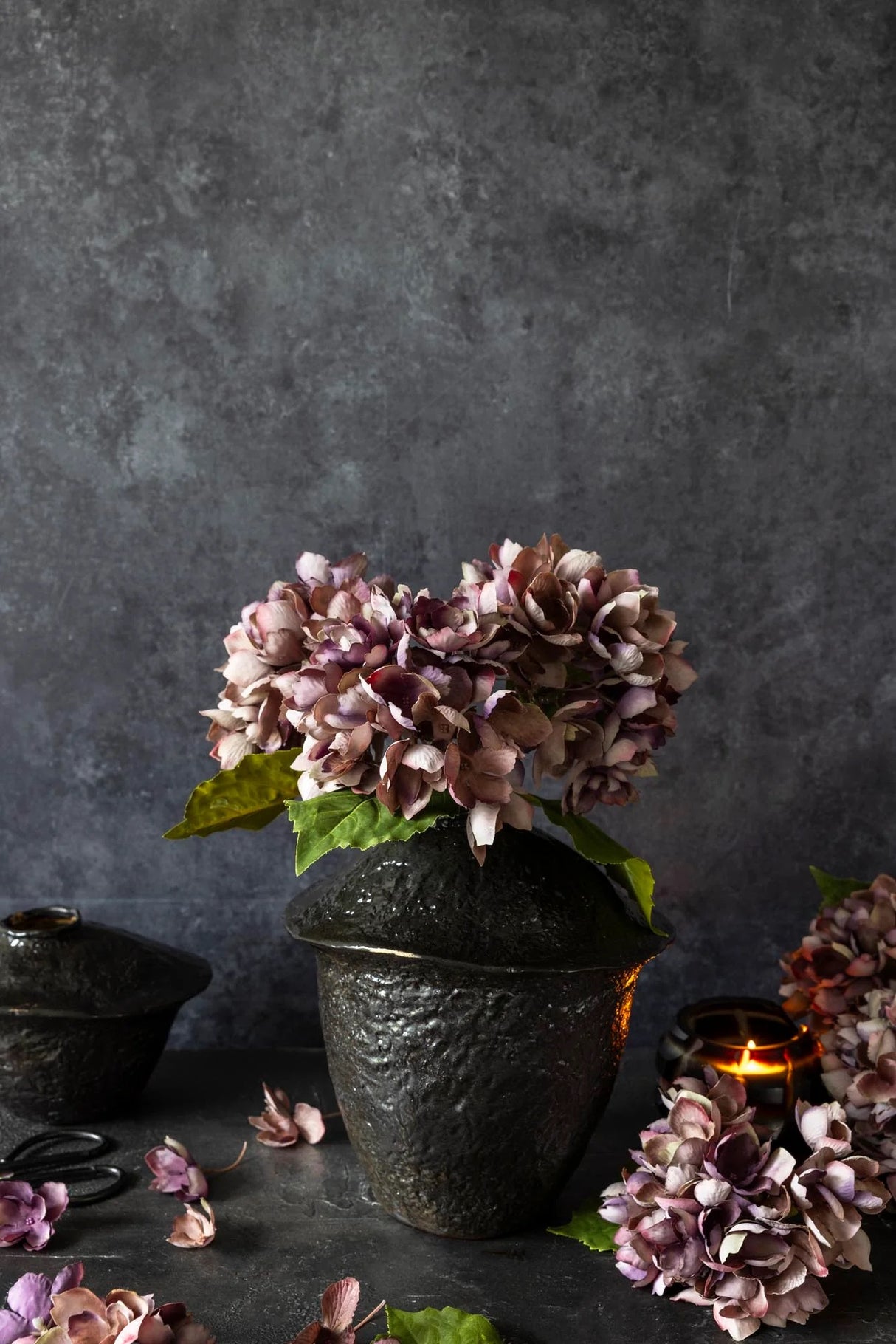 Abigail Ahern - Artificial Hydrangea, Bunch, Damson