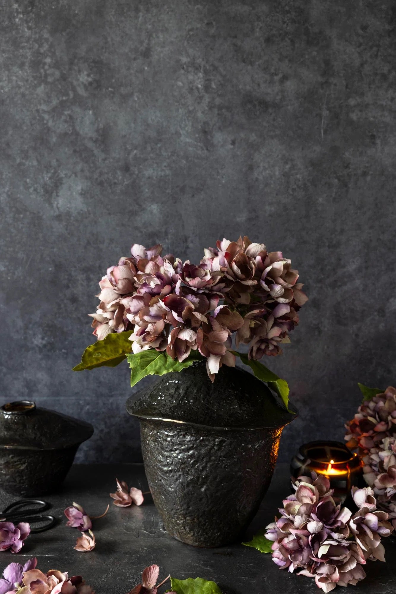 Abigail Ahern - Artificial Hydrangea, Bunch, Damson