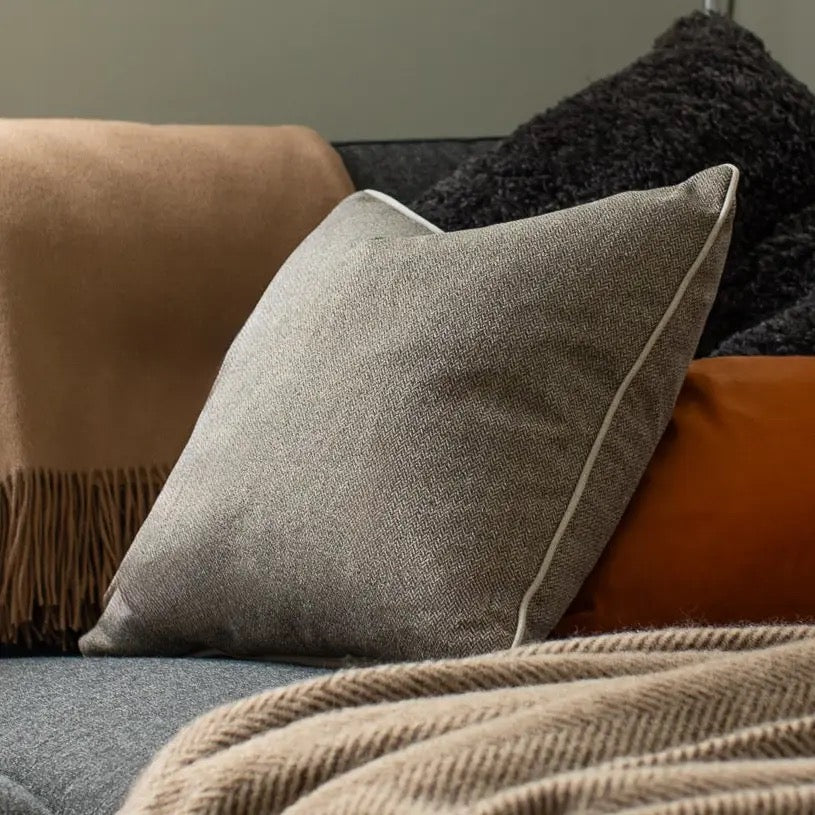 Jasper Square Cushion | Tweed | Heather