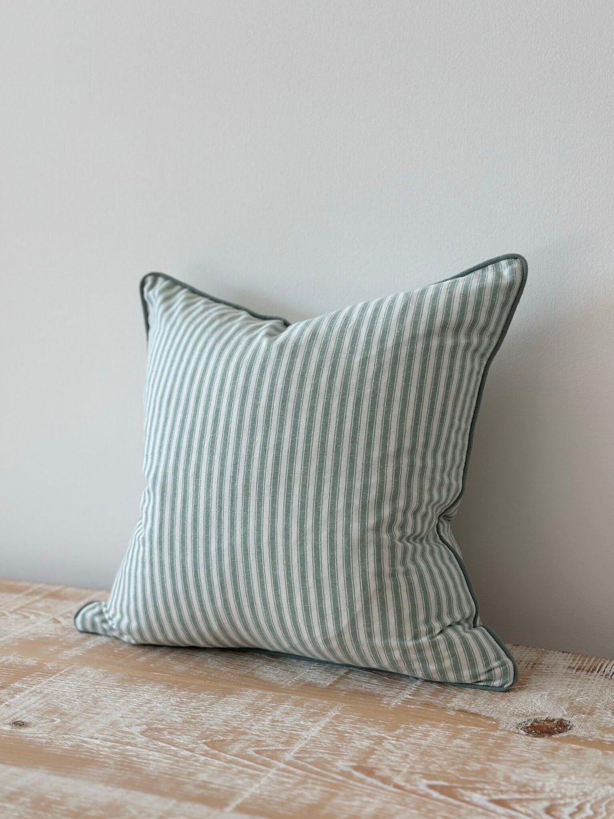 Florence Sage Green Stripe Cushion