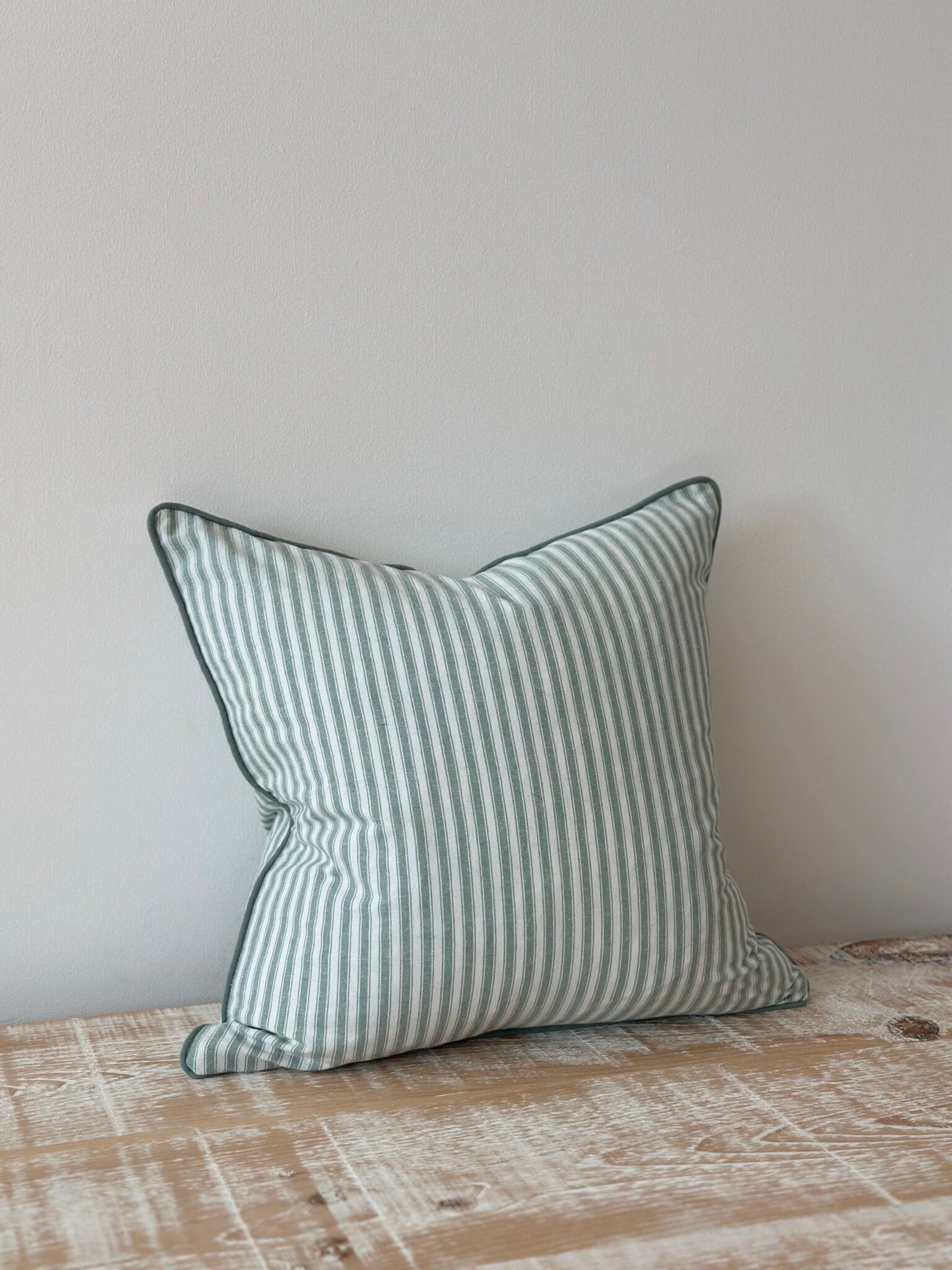 Florence Sage Green Stripe Cushion