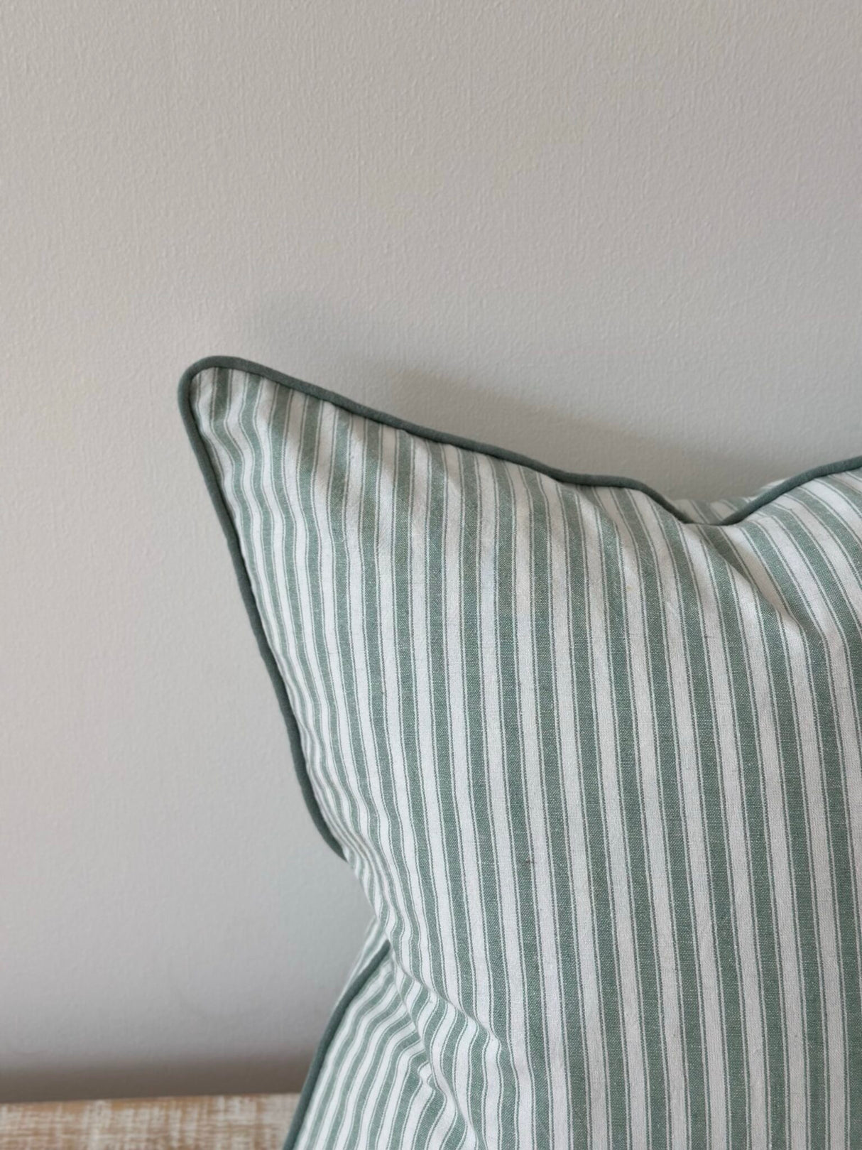 Florence Sage Green Stripe Cushion