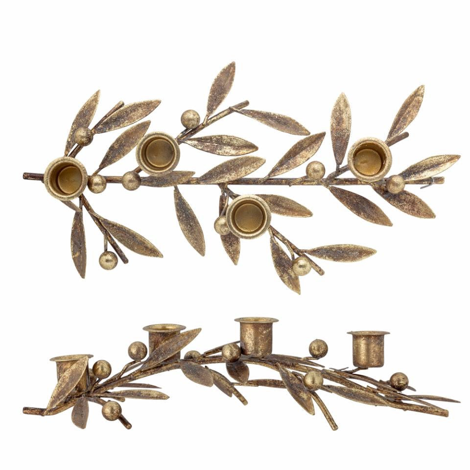 Mirabel Candle Holder, Gold, Metal