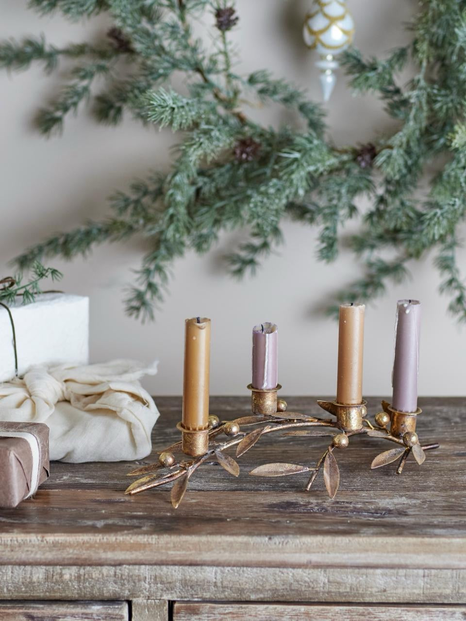 Mirabel Candle Holder, Gold, Metal