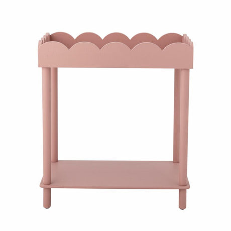 Isola Side Table, Rose, Pine, scalloped top