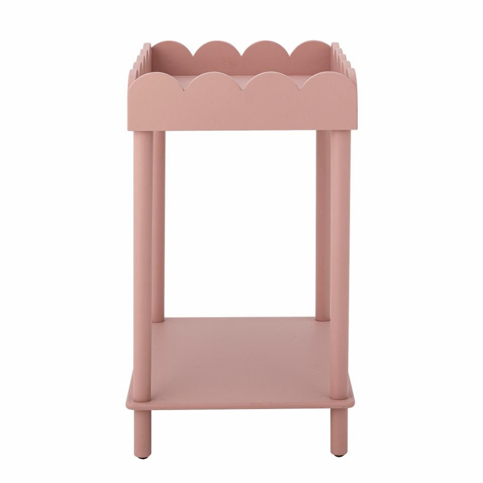 Isola Side Table, Rose, Pine, scalloped top