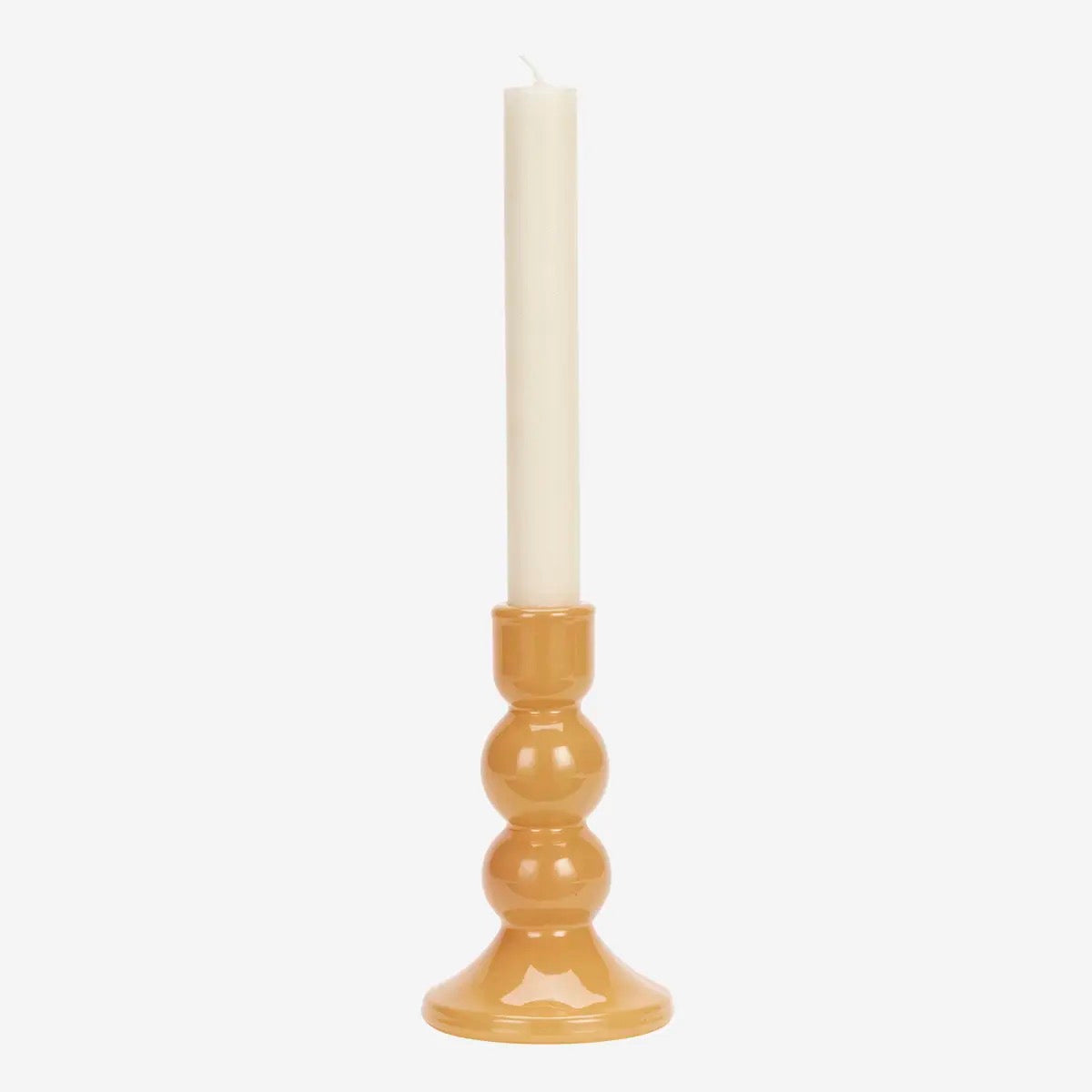 GLASS CANDLE HOLDER - PUMPKIN - 2 sizes