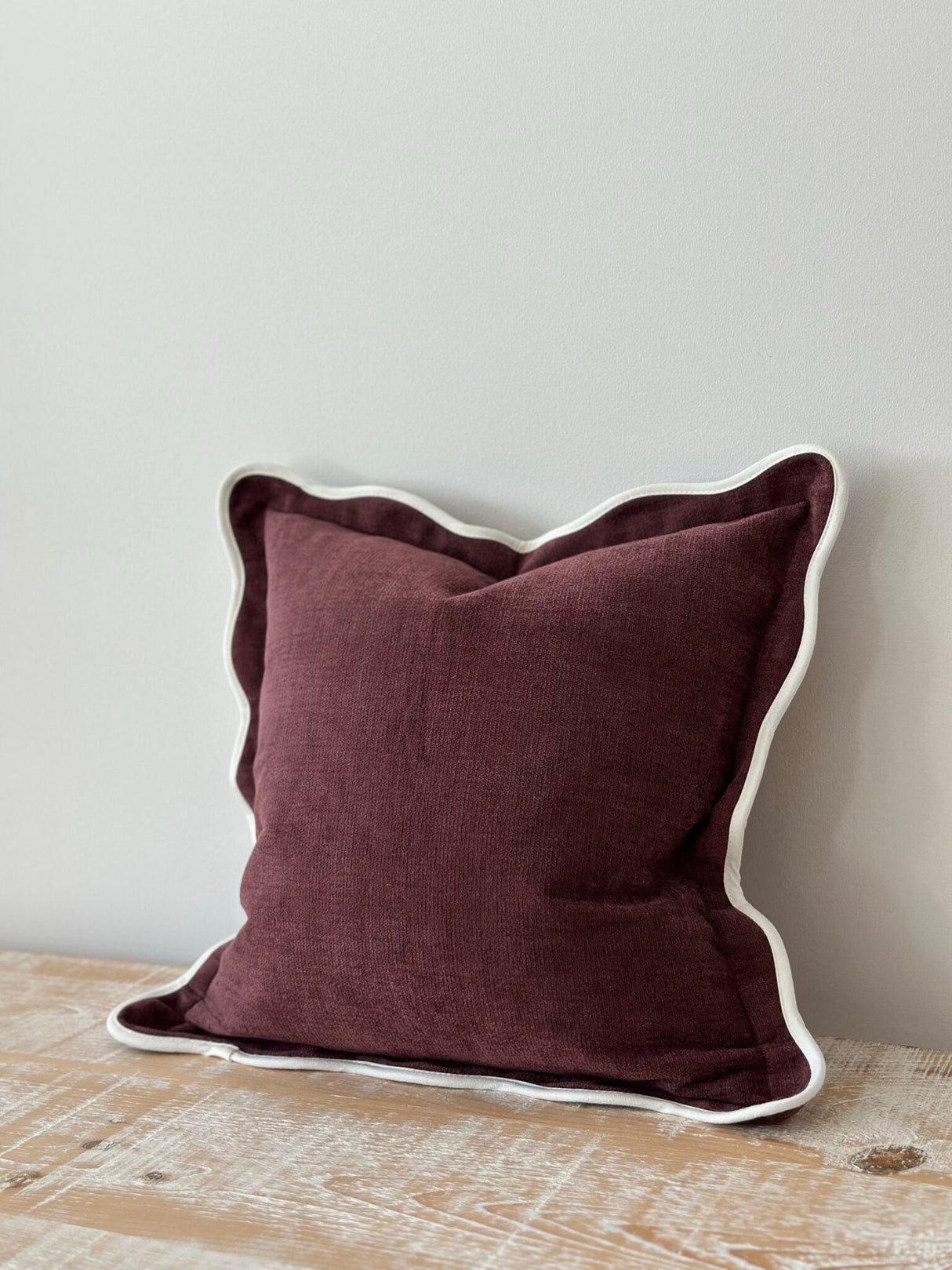 Chloe Plum Scalloped Edge Cushion