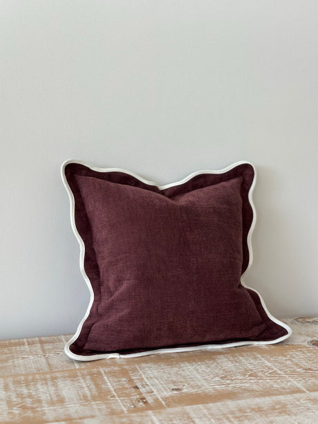Chloe Plum Scalloped Edge Cushion