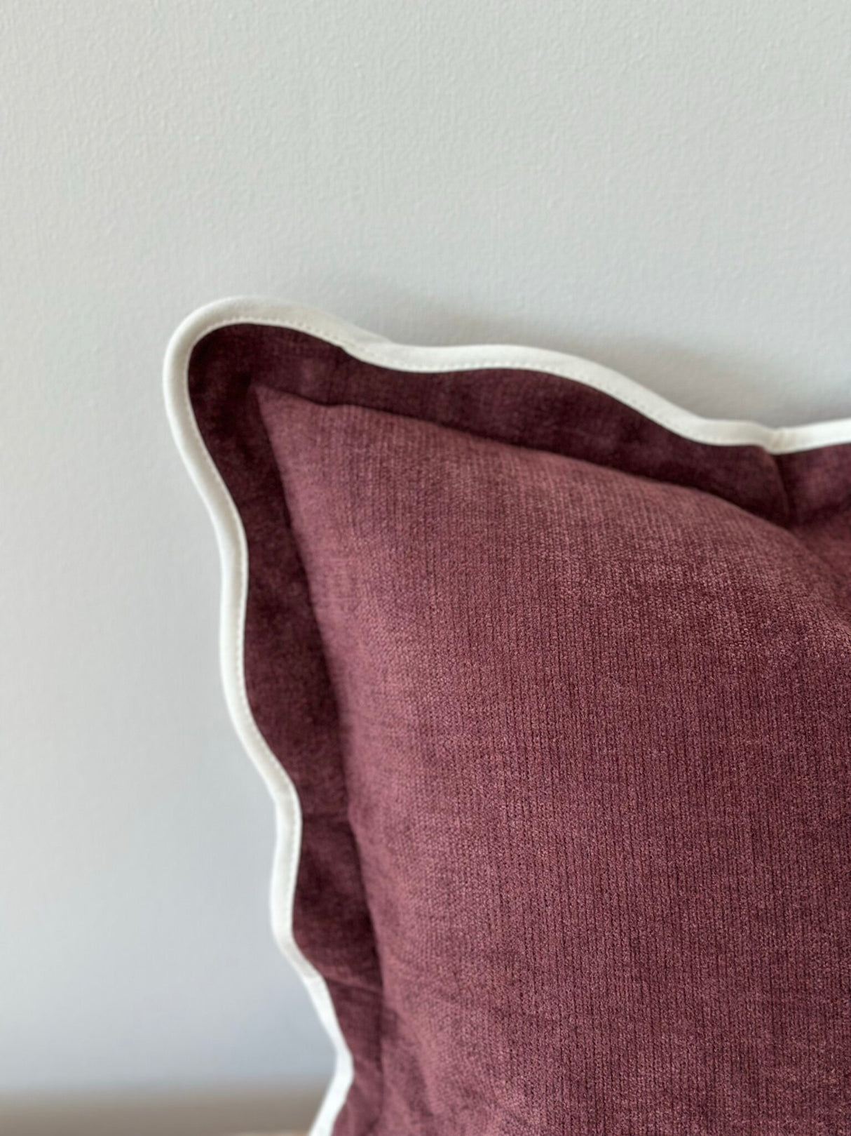 Chloe Plum Scalloped Edge Cushion