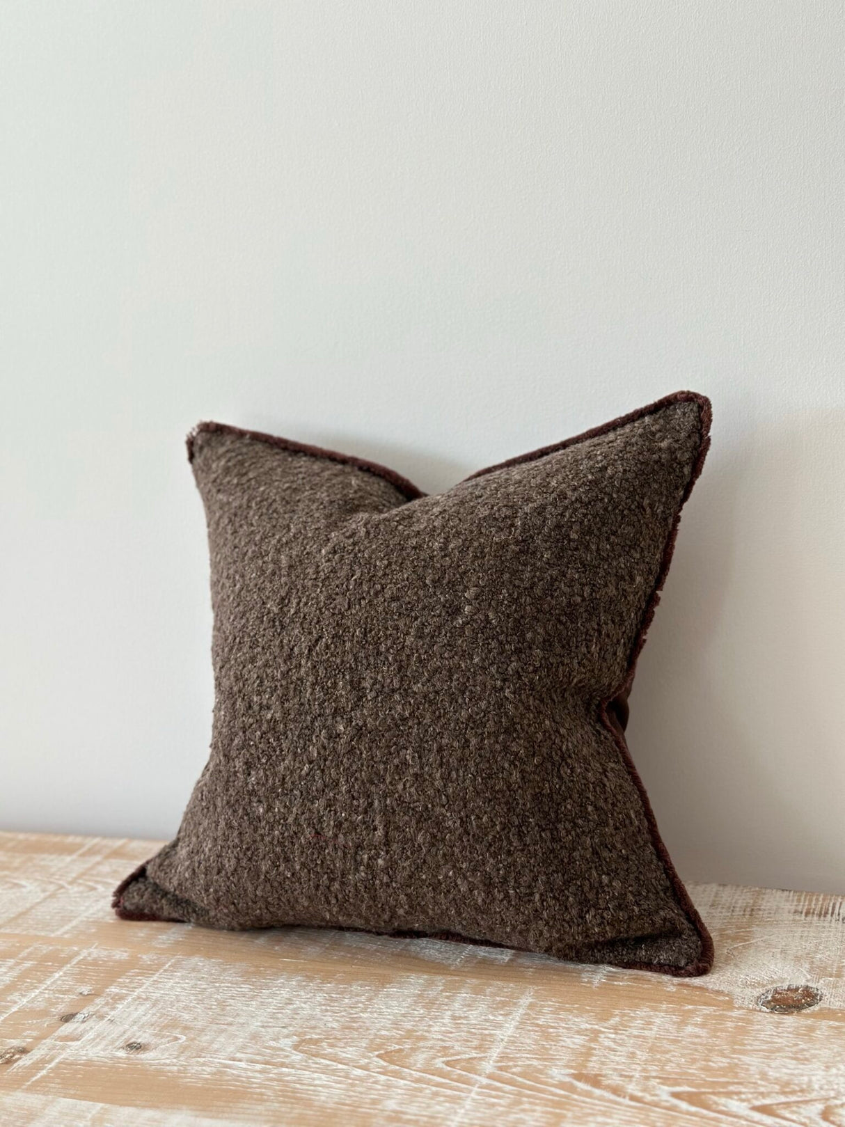 Sofia Chocolate Brown Boucle Cushion - 2 sizes
