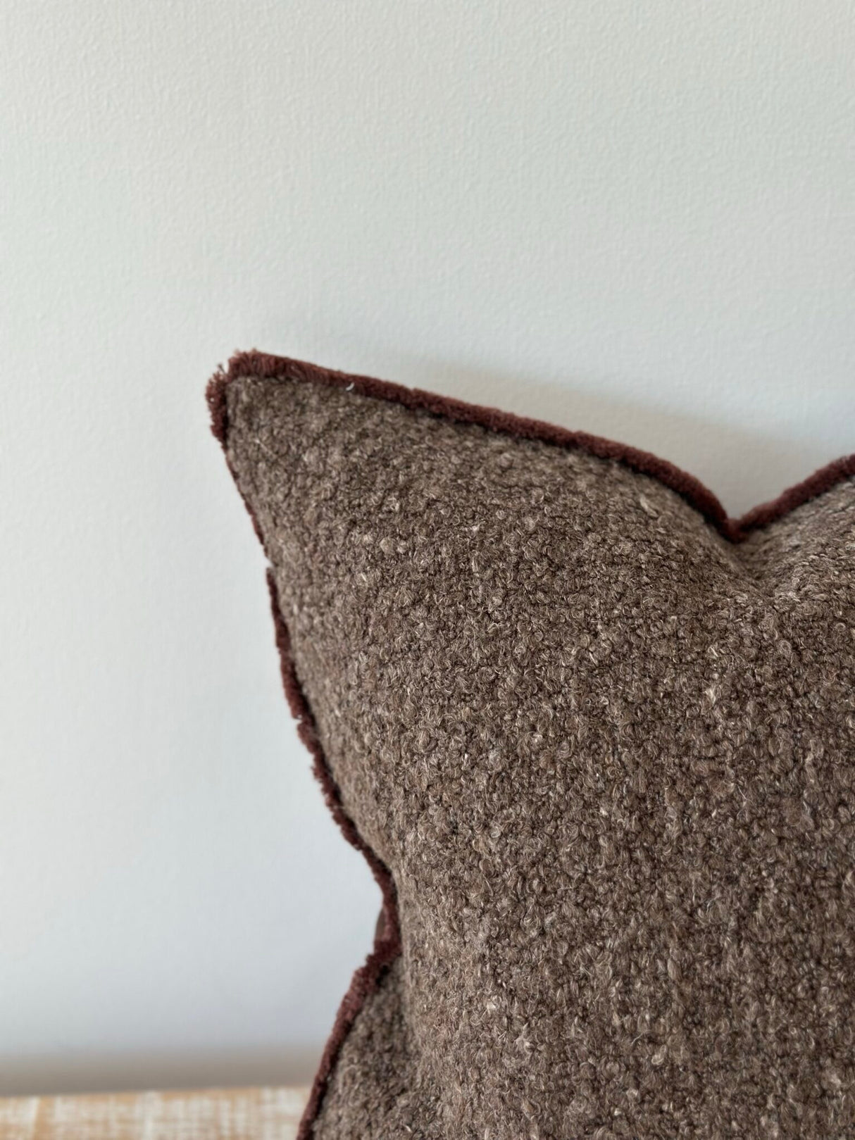 Sofia Chocolate Brown Boucle Cushion - 2 sizes