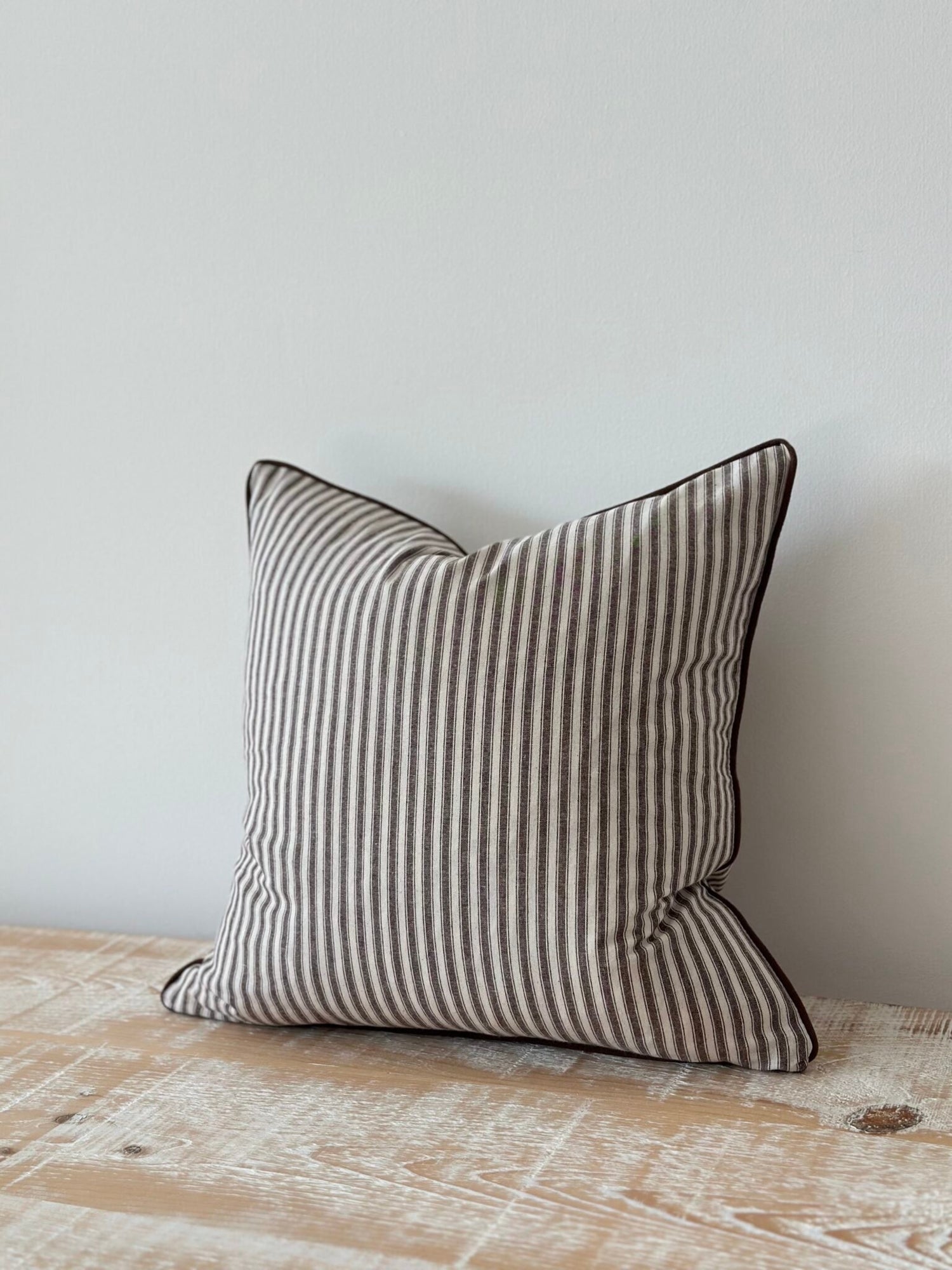Florence Dark Brown Stripe Cushion