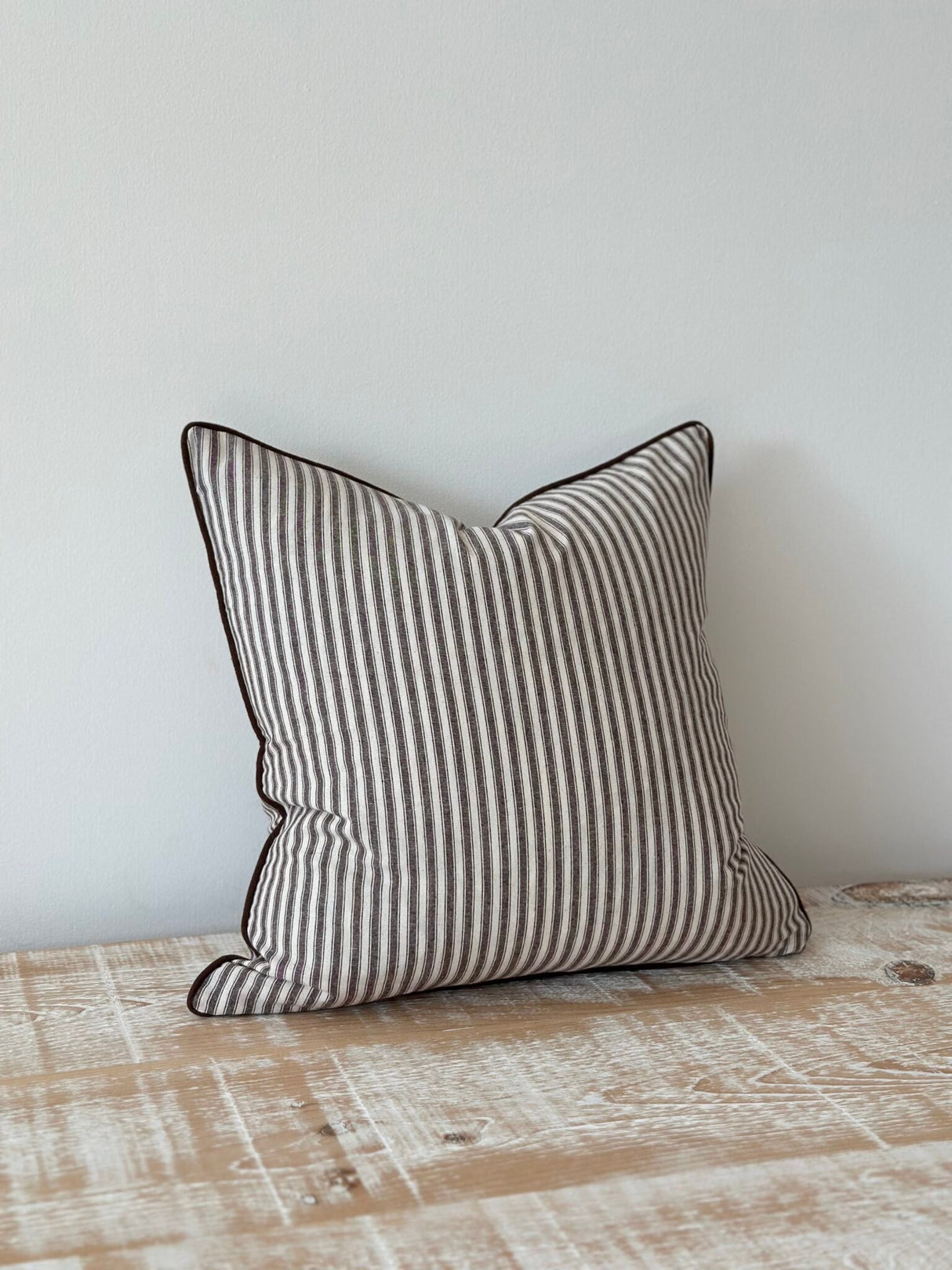 Florence Dark Brown Stripe Cushion