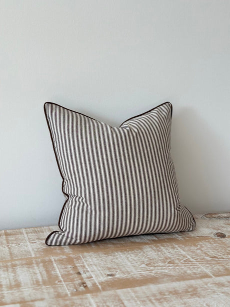Florence Dark Brown Stripe Cushion