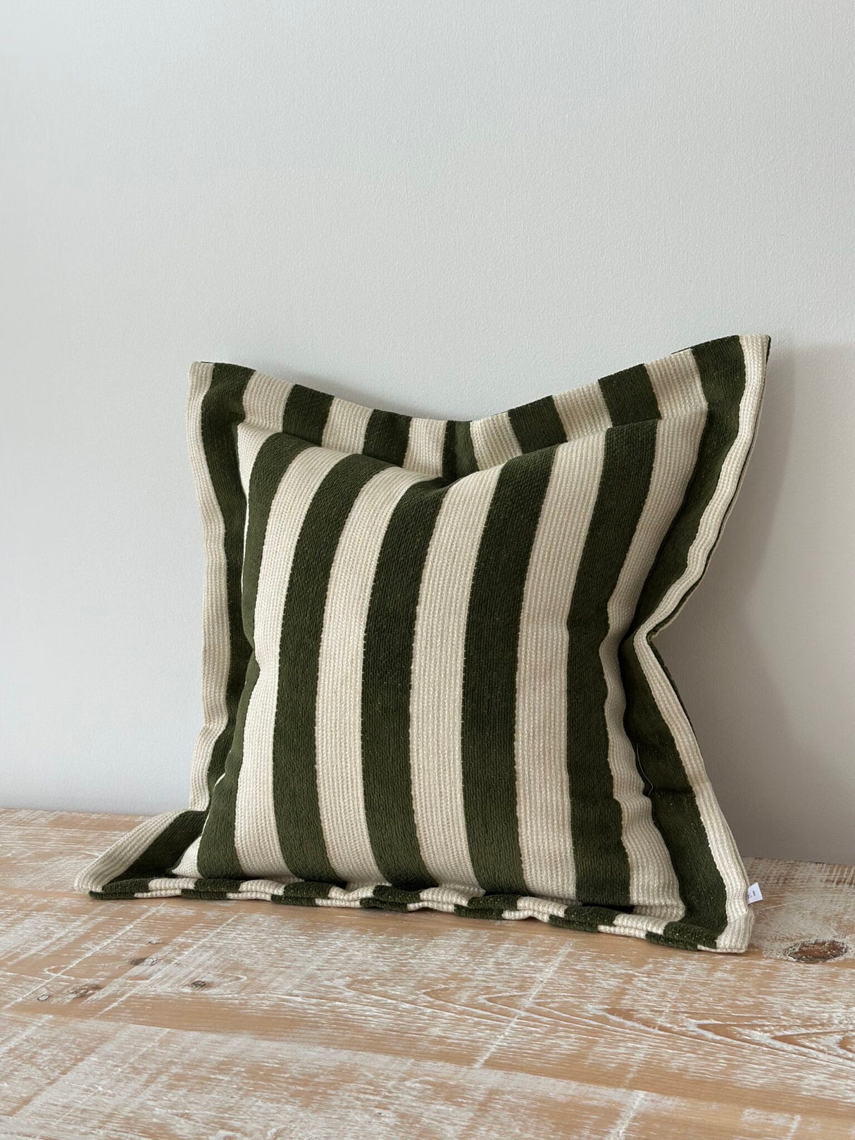 Orla Olive Green Stripe Cushion
