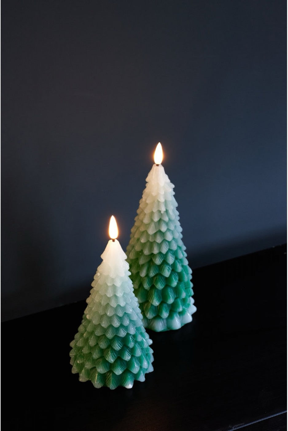 LED Winter Tree Candles 7.5cm set of 2