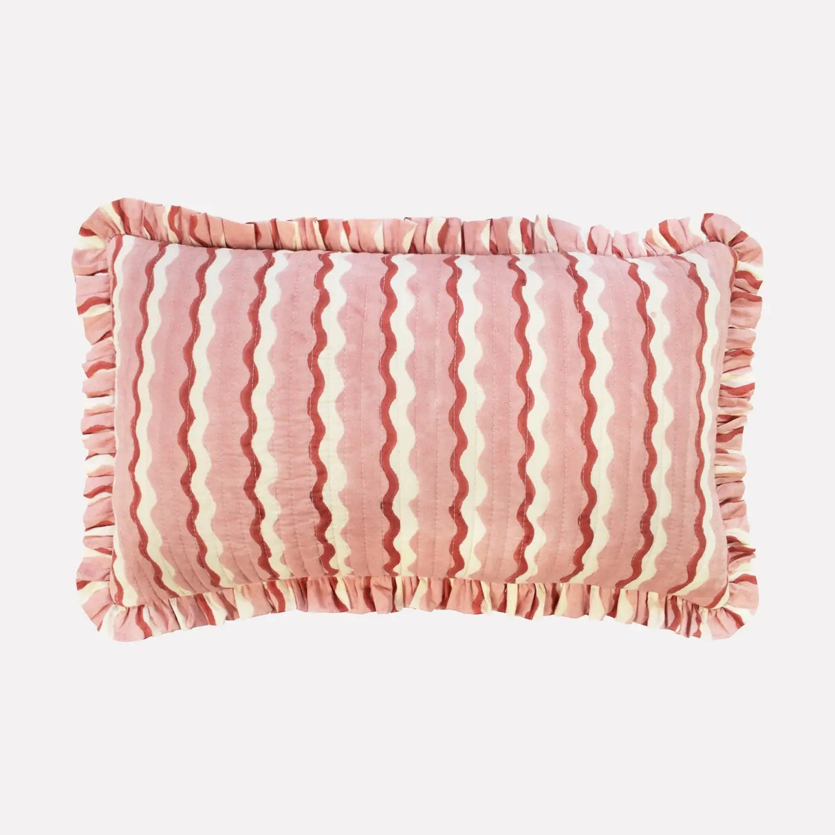 Cotton Quilted Frill Cushion | Wiggle | Floss | 2 sizes