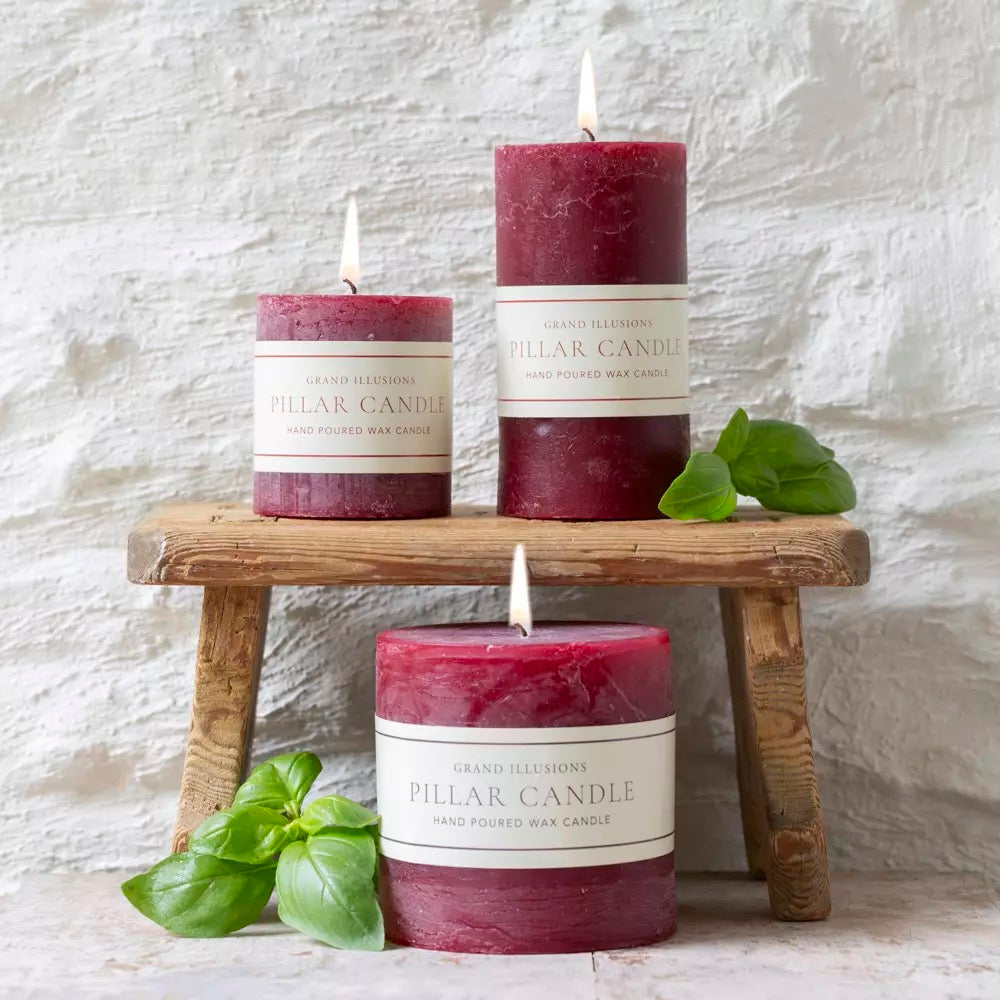 Rustic Pillar Candle Plum - 3 sizes