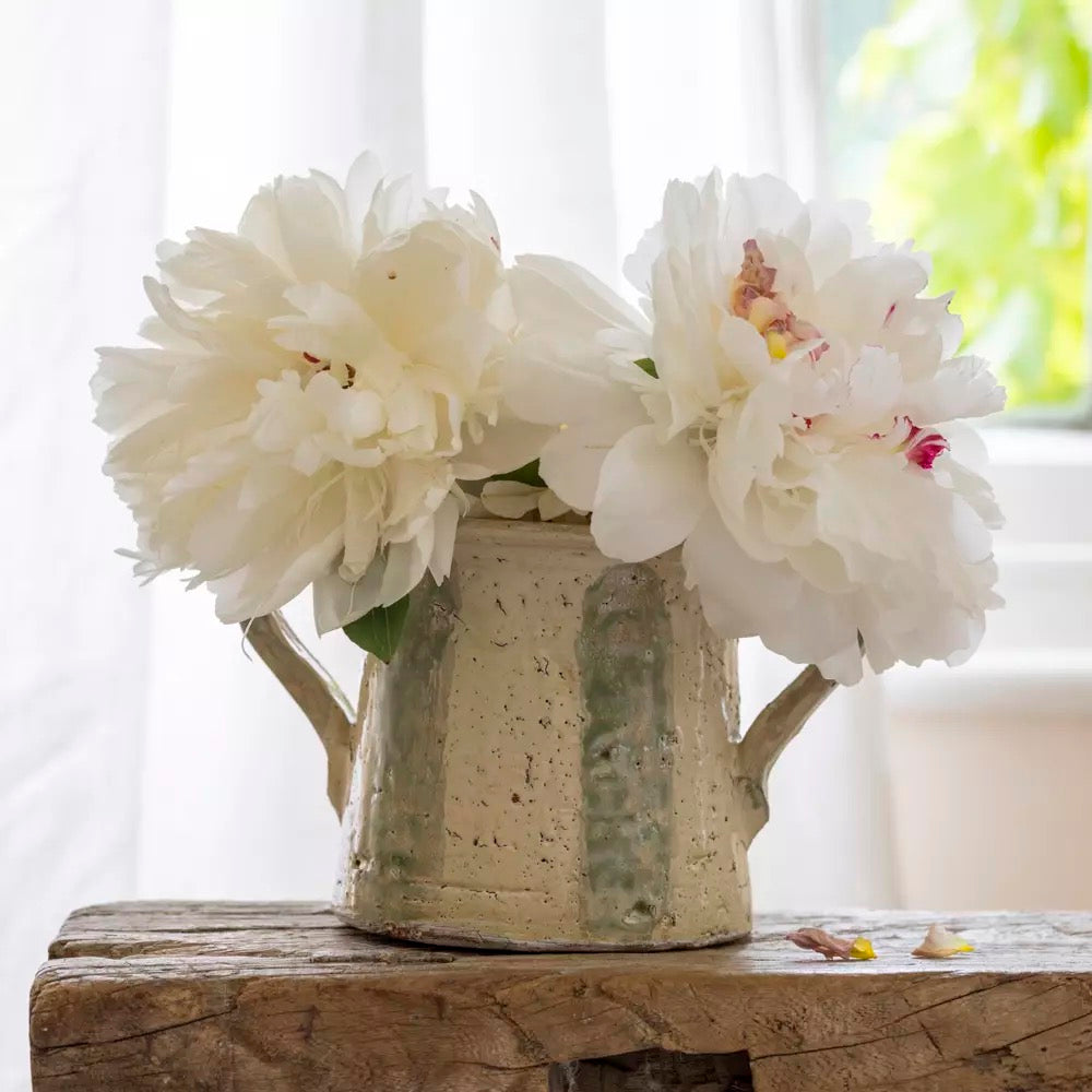 Pot With Handles Green Stripe Large