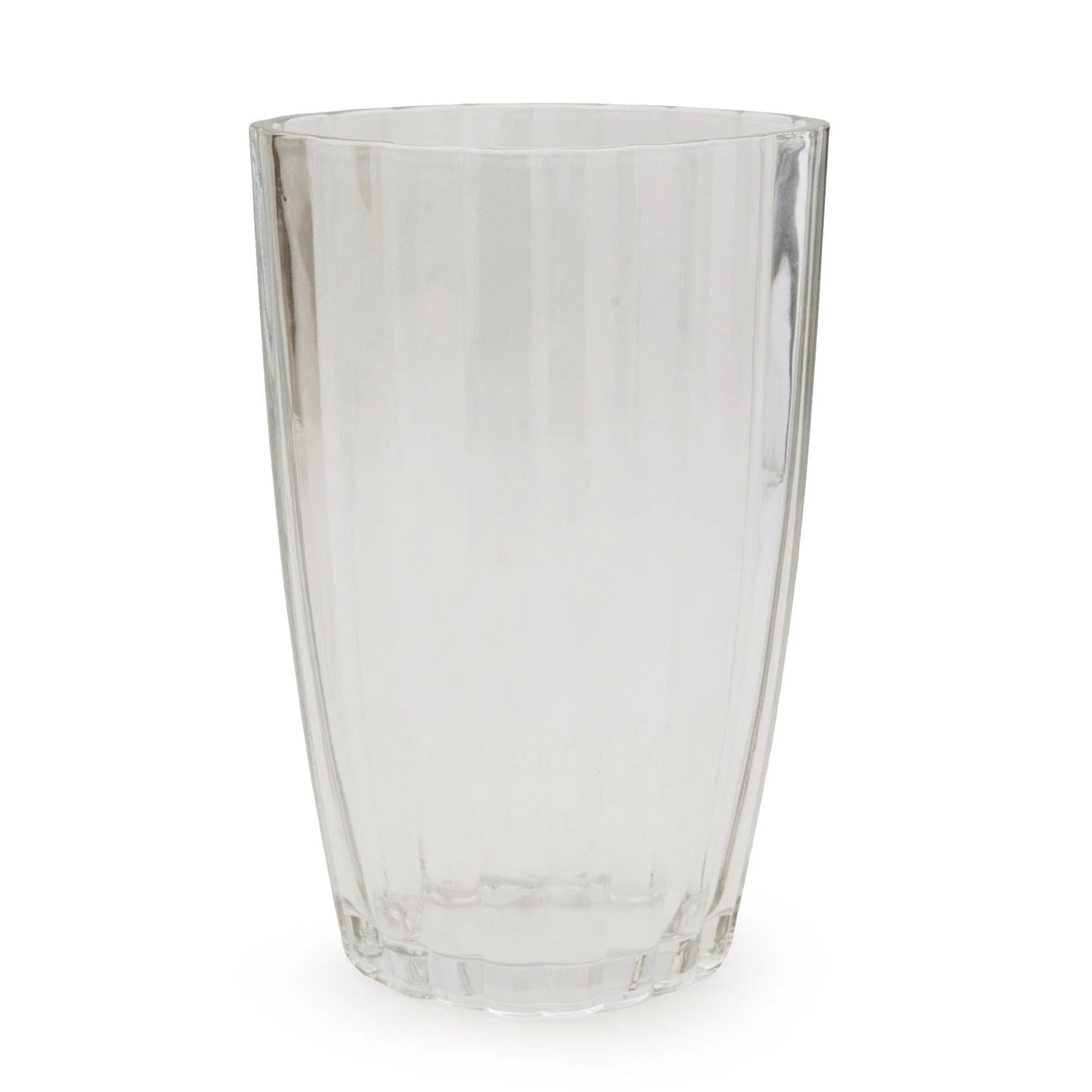Large Clear Ridged Glass Vase 28cm