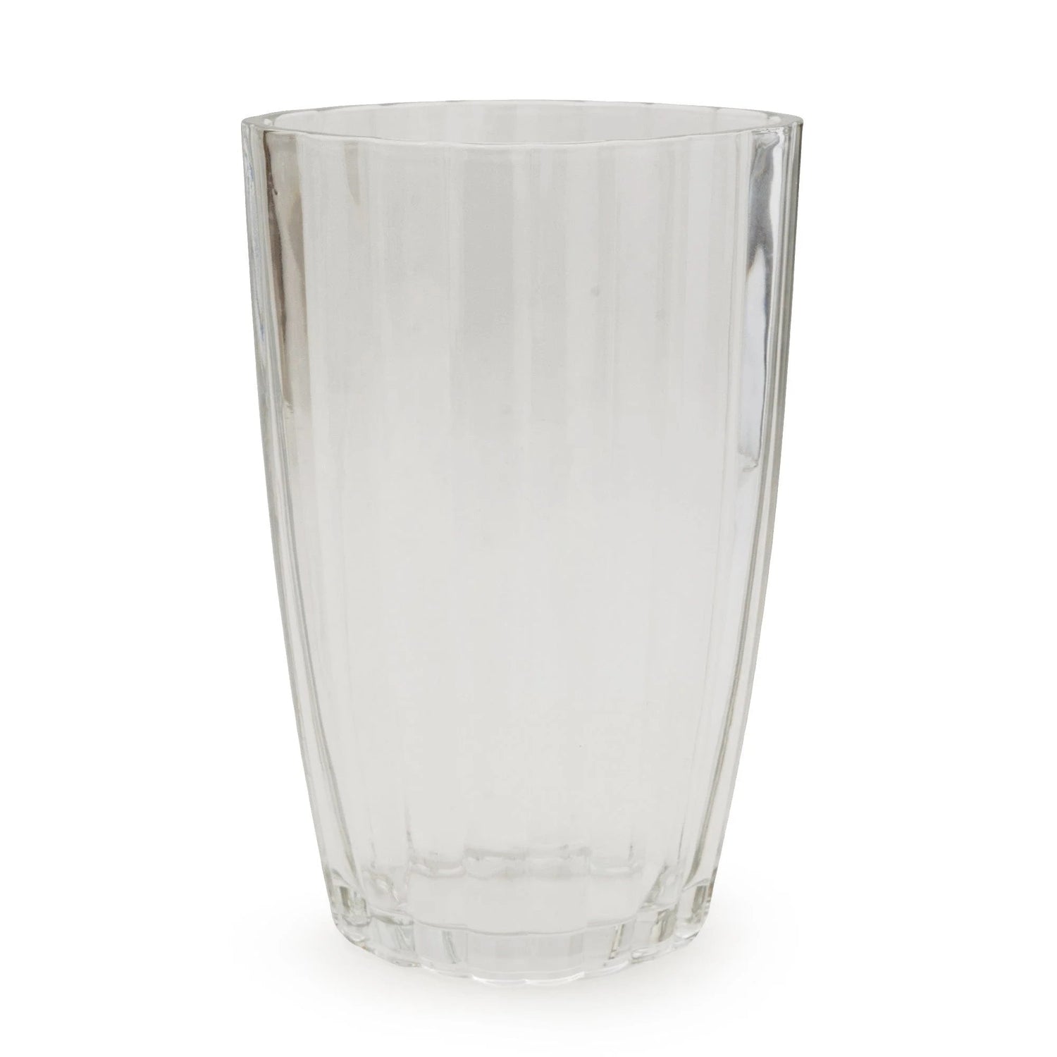 Large Clear Ridged Glass Vase 28cm