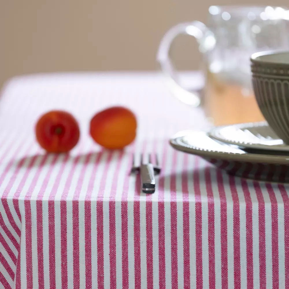 Striped Tablecloth Lipstick Pink or moss green