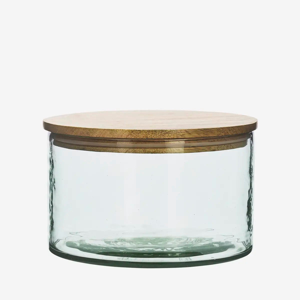 GLASS JAR W/ WOODEN LID - 2 SIZES