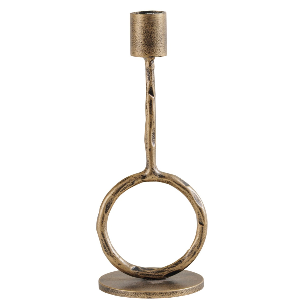 LIBRA - RONDE ANTIQUE GOLD CANDLE HOLDER - 2 SIZES
