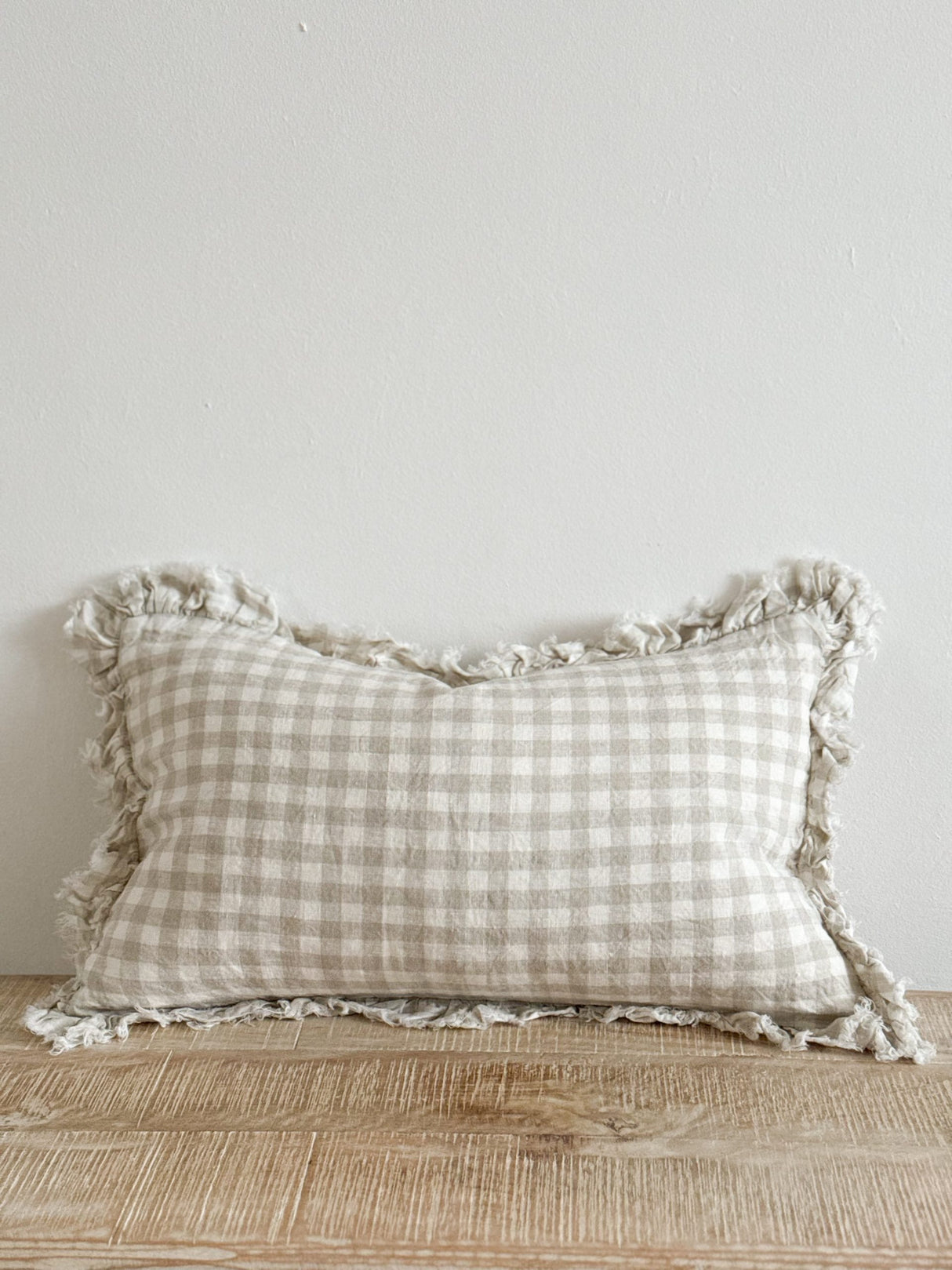 Hallie Natural Gingham Cushion - 2 sizes