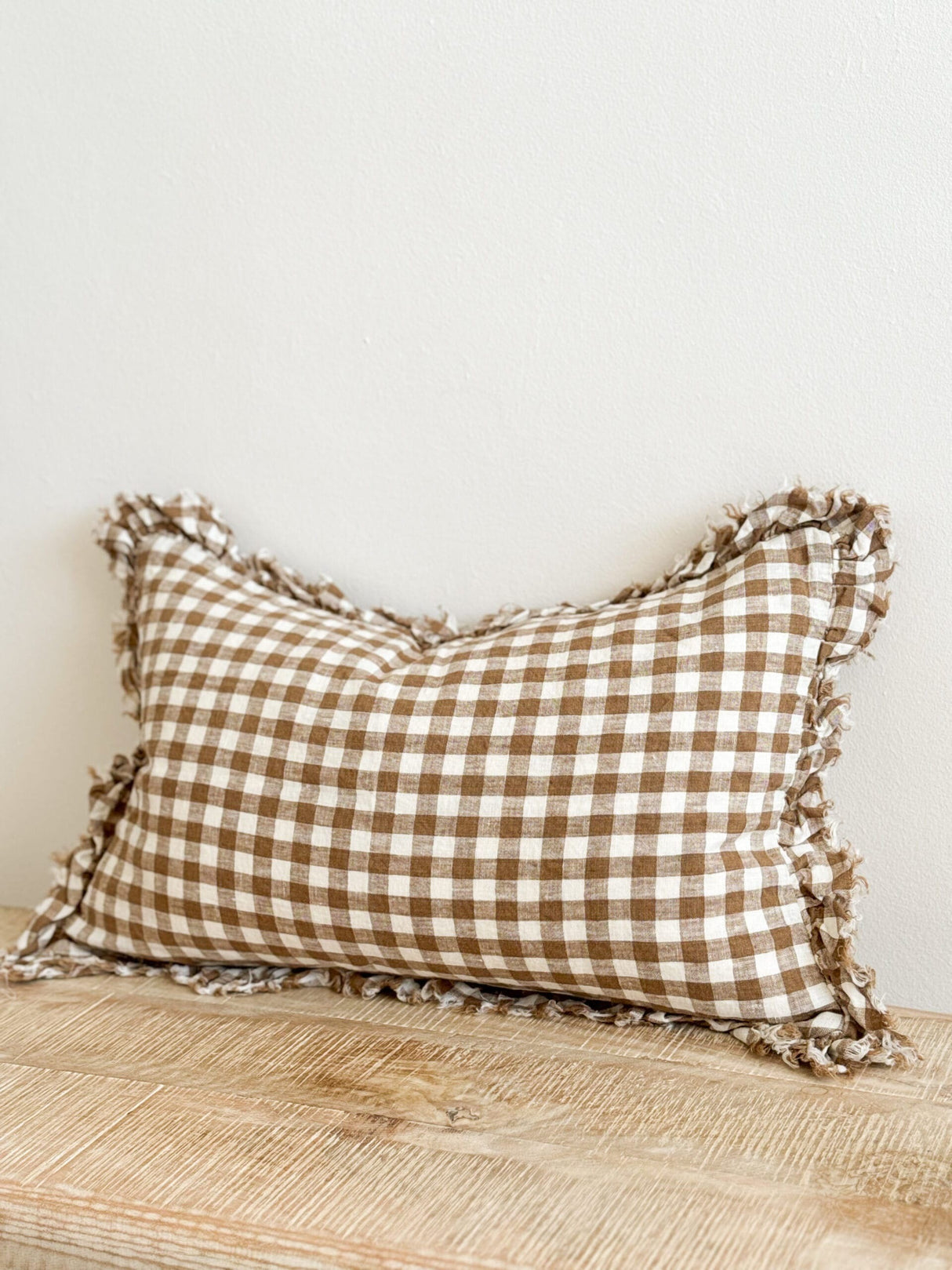 Hallie Brown Gingham Cushion - 2 sizes