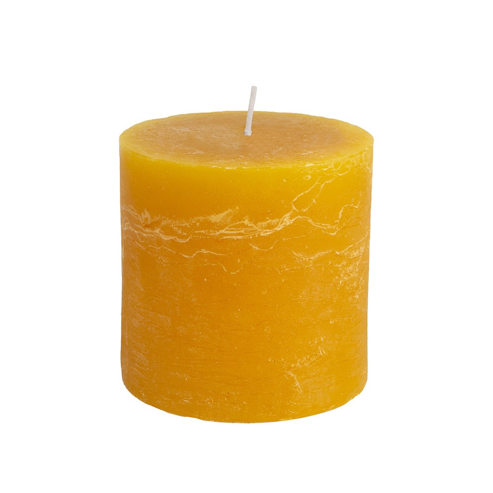 Rustic Pillar Candle Ochre - 3 Sizes