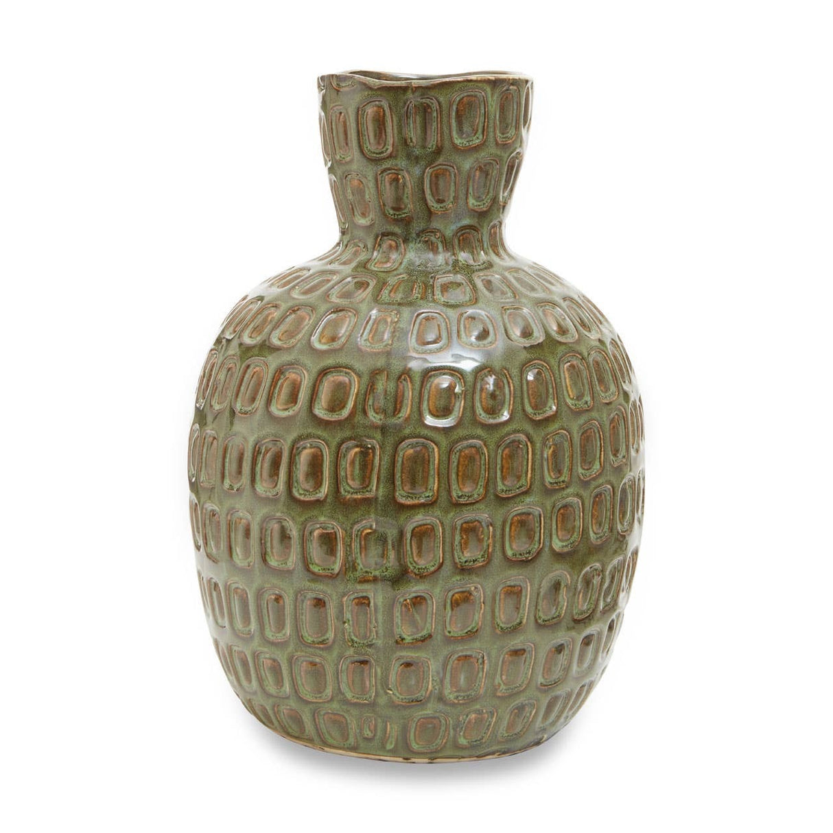 Yana Large Green Textured Ceramic Vase