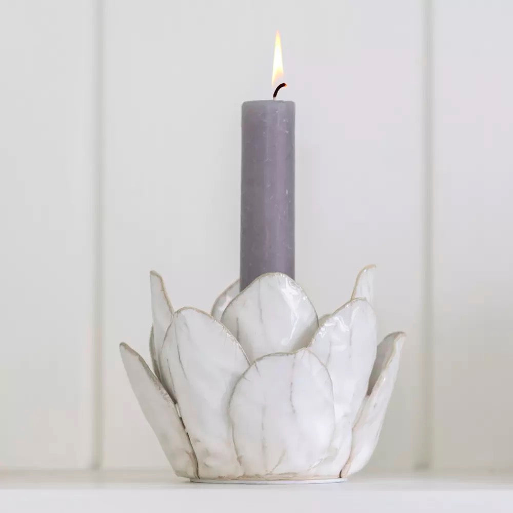 Candle Holder Petals White - 2 Sizes