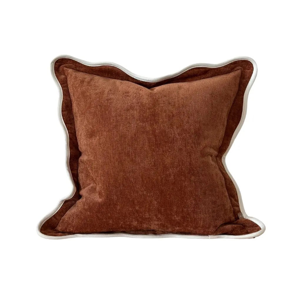 Chloe Rust Scalloped Edge Cushion 2 sizes