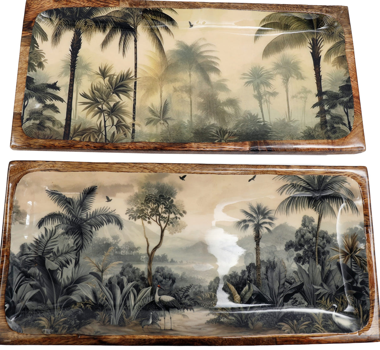 Sepia Palm Enamel Tray