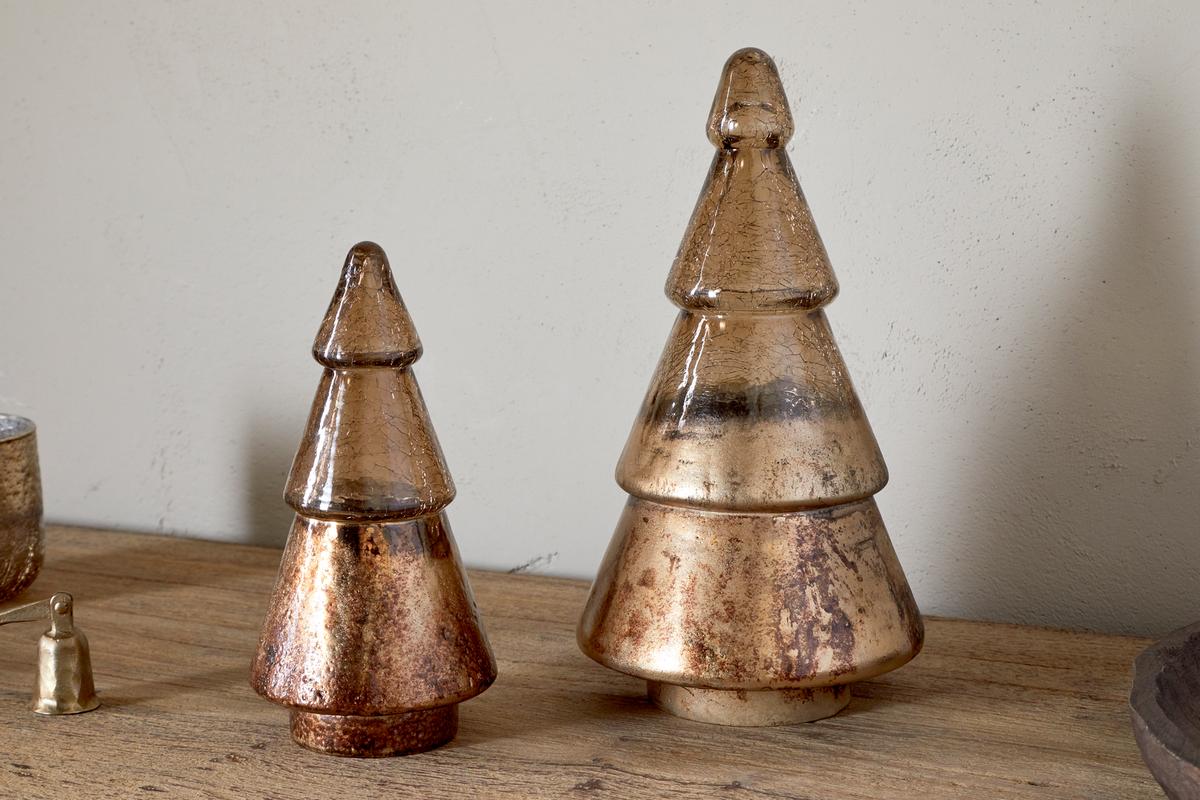 Nkuku - Konara Glass Tree - Gold Crackle - 2 Sizes