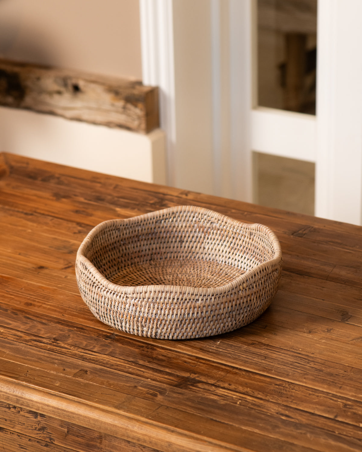SET OF 3 RATTAN SCALLOP BOWLS