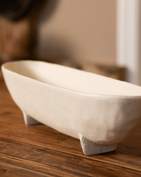 White Dish on Base 50cm ROSANA WHITE