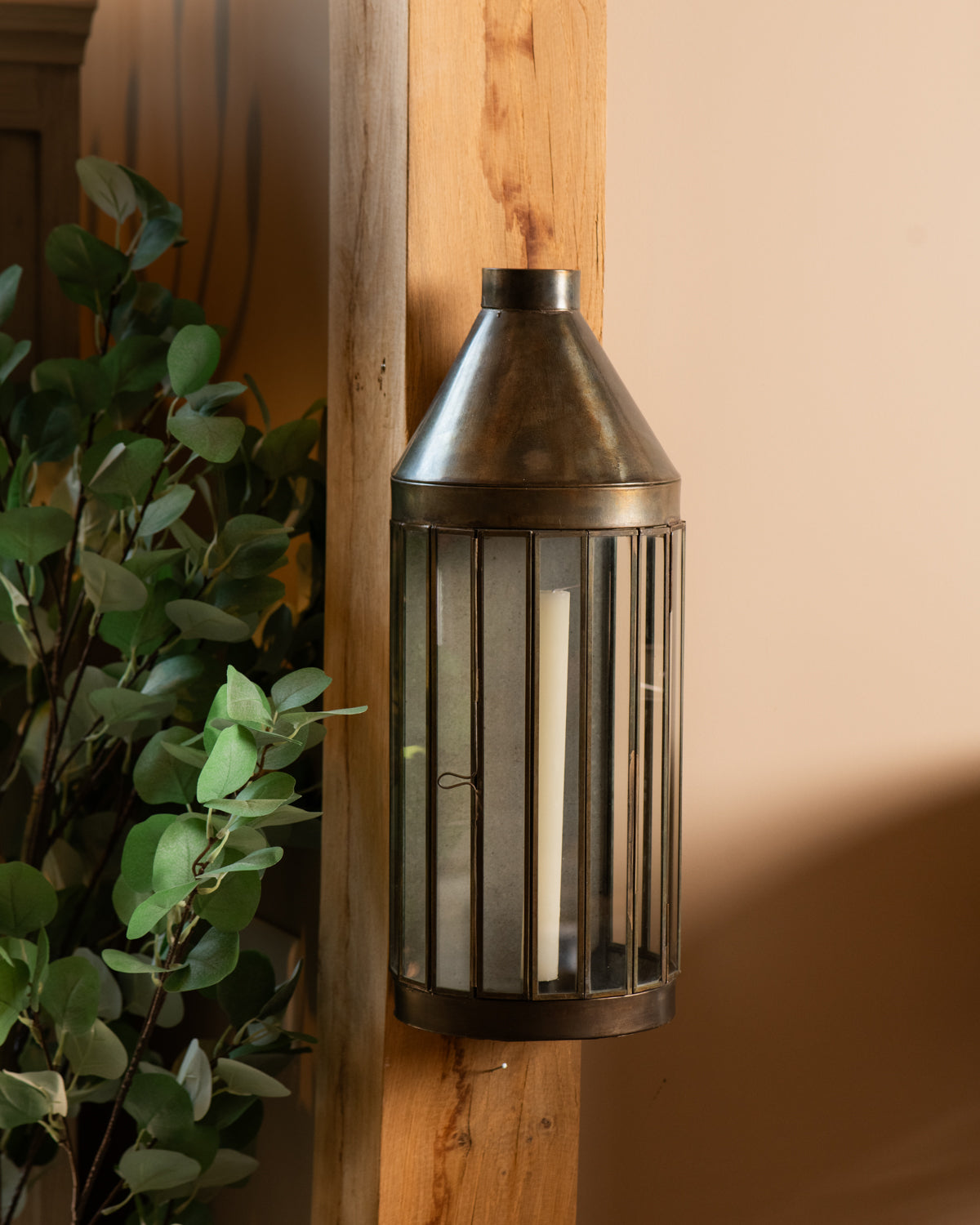 Antique Brass Wall Lantern