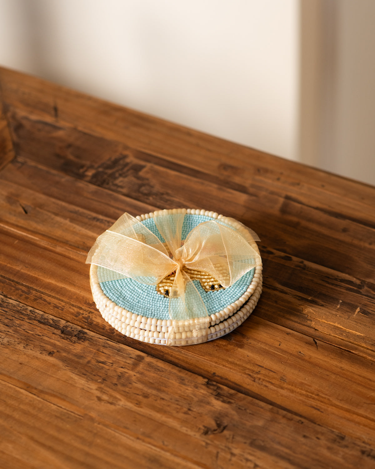 Artisan Coasters Beaded Elephant Design - set of 4