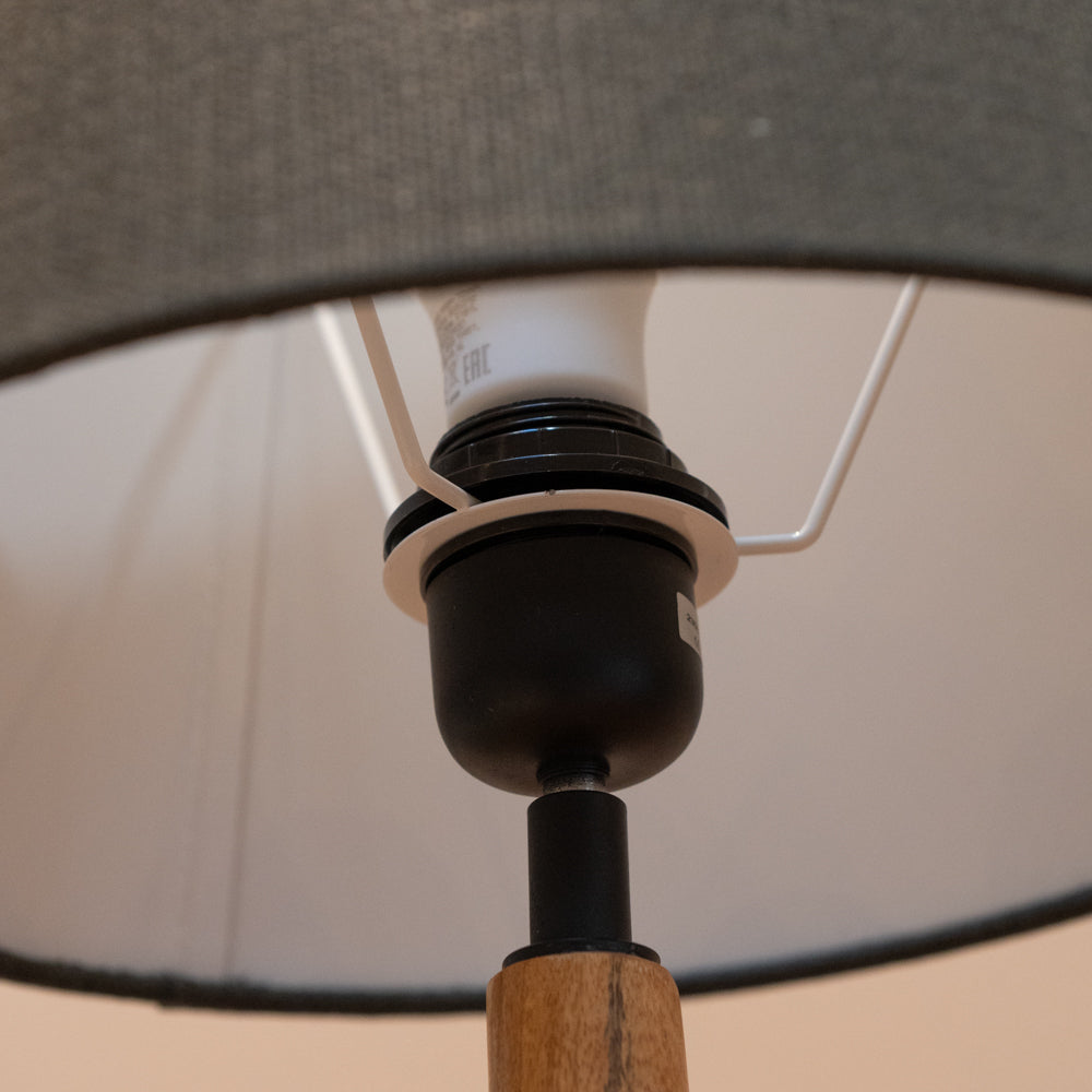 Grey Charcoal Natural Linen Empire Shade