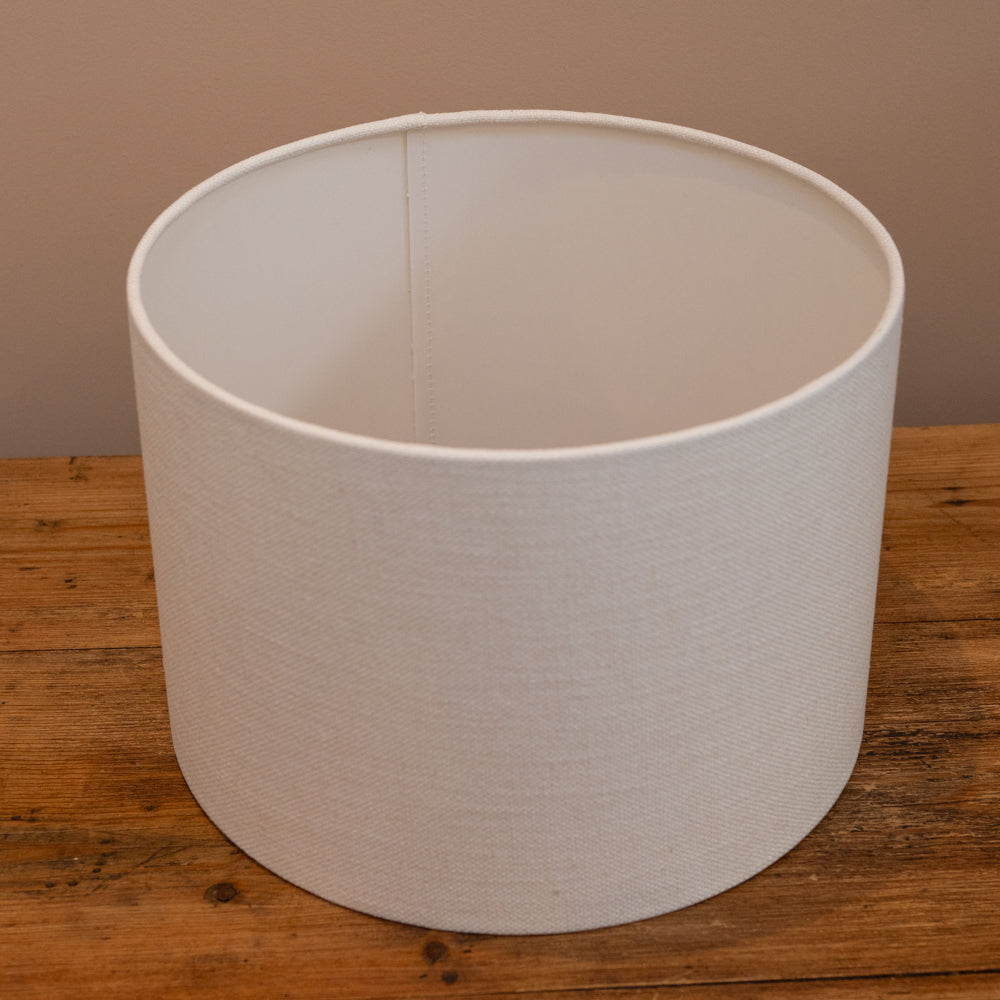 Irish Linen Drum Shade White