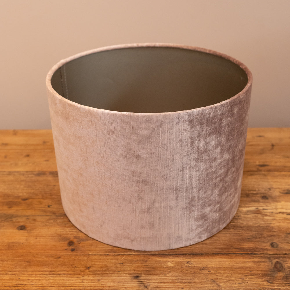 Pink Velour Drum Shade