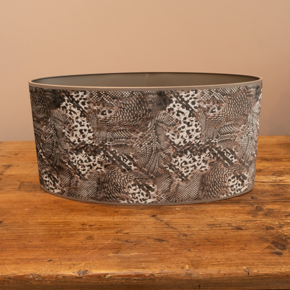 Keyon Brown Animal Velour Print Oval Shape