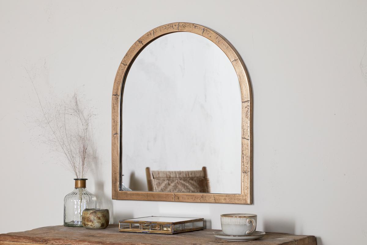 Murwara Wall Mirror - Antique Brass-Small