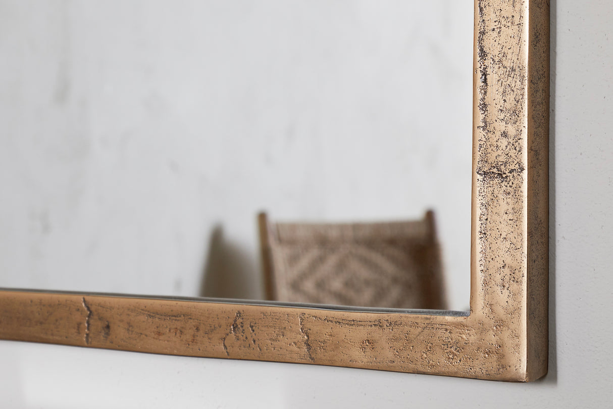 Murwara Wall Mirror - Antique Brass-Small