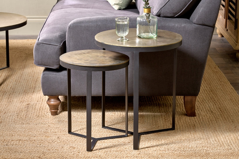 NKUKU - Maba nesting side tables in antique brass