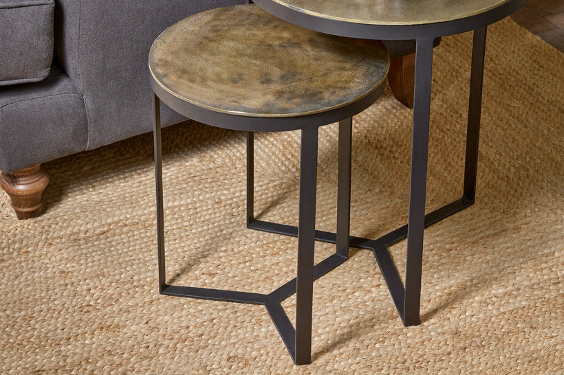 NKUKU - Maba nesting side tables in antique brass