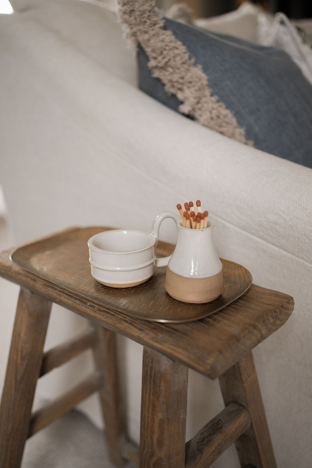 Stoneware Candle cup - Milk White